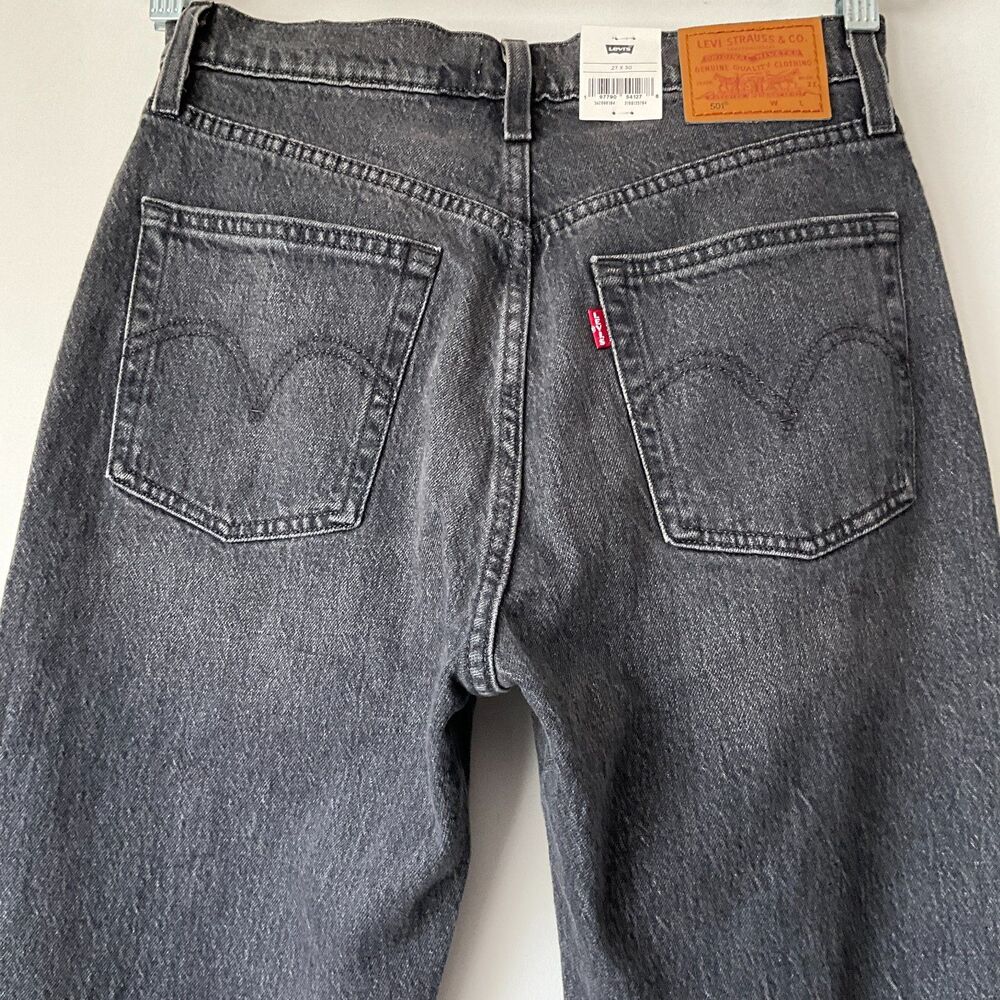 Levi's Premium 501 Crop Button Fly Straight Jeans 29 - Picture 10 of 11